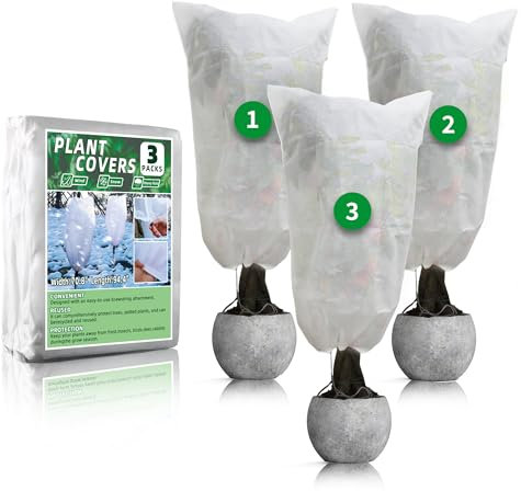 Avalution Couverture de protection contre le gel, tissu de jardin en tissu pour temps froid, couverture de givre réutilisable pour plantes, couverture flottante pour plantes d'extérieur, couverture de