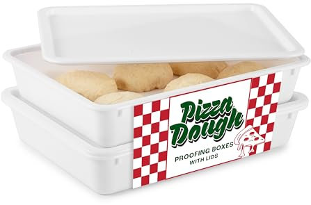Stock Your Home Pizzateig-Gärbehälter mit Deckel (2er-Pack), hausgemachte Brotteig Gärbox
