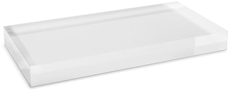 Acrylblock 15.0 x 10.0 cm, transparenter Warenträger zur Präsentation als Schmuck- und Ketten-Display für Schaufenster, Vitrine, Dekoständer aus original PLEXIGLAS®, diamantpoliert, Stärke 2.0 cm