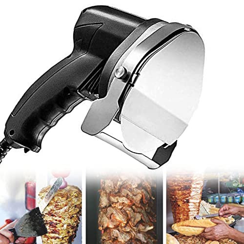 Trancheuse à Kebab, Couteau à Kebab électrique, épaisseur réglable de 0 à 8 mm, Couteau électrique, trancheuse à Kebab Turque électrique portative en Acier Inoxydable
