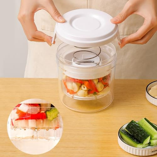 Pilipane Pickle Jar,Einmachglasbehälter mit Sanduhr,45 Unzen großes Einmachglas, Weithalsdesign Essiggurken Behälter, Safttrennglas für Oliven Jalapeno Gurke Multifunktions Einmachglassieb