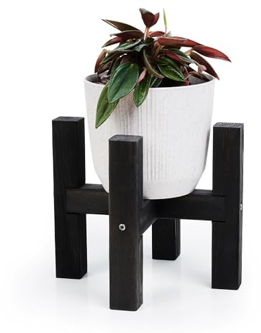 PINEEA Soporte para flores de madera – robusto soporte para plantas 18,6 x 18,6 x 16 cm – Moderno soporte para plantas de interior