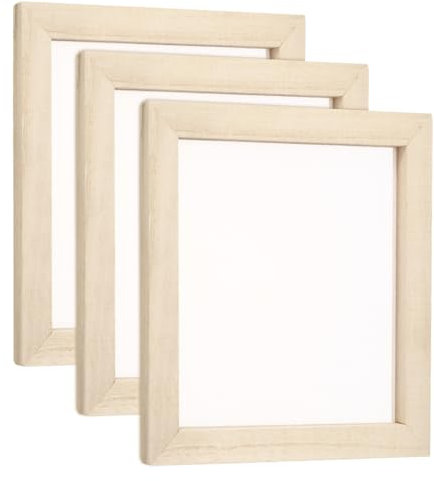 QUARKZMAN 3 Stück Siebdruckrahmen, 7,9x7,9 Zoll Holz mit 160 weißen Maschen für DIY-Siebdruckprojekte