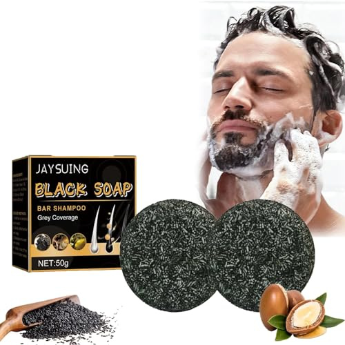 Shampoo Bar Grå Glans Tvål Mot Grått Hår - Vitaliserande Naturligt Mörkande Fast Schampo Bar för Anti-Grått Hår för Män och Kvinnor (2 st)