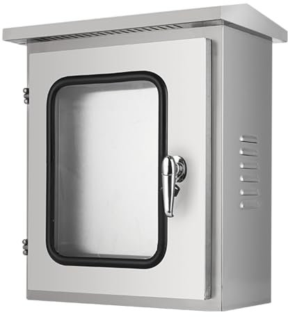 Edelstahl-Schaltkasten Abschließbares elektrisches Gehäuse, Wasserdichter und staubdichter elektrischer Anschlusskasten, Außen- / Innenkommunikationsbox, Elektrischer Projektkasten mit Montageplatte