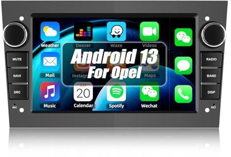 CAMECHO 1+32G Android 13 Autoradio per Opel Corsa d/Astra h/Zafira b/Meriva,7 Pollici HD TouchScreen Schermo Navigatore con Mirror Link WiFi RDS FM USB Bluetooth Comandi al Volante(Grigio)