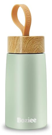 Boziee Termo pequeño de 250 ml, para bebidas frías y calientes, sin BPA, acero inoxidable, para exteriores, color verde claro