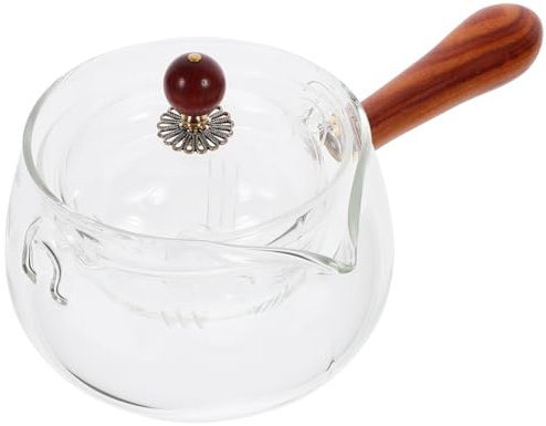 Garneck 360degree Handmade Retro Teapot Chinese Rotating Pot Heat-Resistant Glass Tea Maker