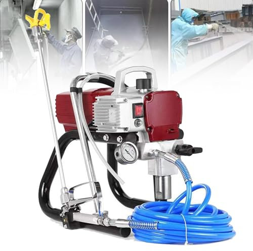 Pulverizador de pintura sin aire de 1700 W, presión ajustable, 3300 PSI, ancho de pulverización de 20 a 60 cm, con pistola y soporte, manguera de alta presión y medidor de presión