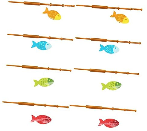 Warmhm 8pcs Fishing Rod Shape Cupcake Toppers Vibrant Cake Decorations for Birthdays Weddings and Theme Parties Creative Fishing Rod Cake Ornaments for Celebrations