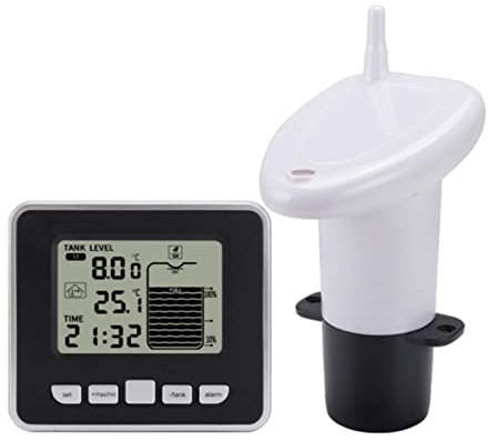 Indicador de Nivel de Combustible, Sensor transmisor multifunción Mini tanque de agua líquido medidor de nivel de profundidad ultrasónico inalámbrico nuevo indicador de nivel de agua para Coche, Barco