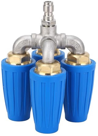WOHPNLE Buzle de Lave-là, buse Turbo en Acier Inoxydable de 4 Pouces et Laiton 4000PSI avec Vapeur Rotatif à 360 ° 1/4 Connexion Rapide pour Le véhicule, Le Sol, Le Patio