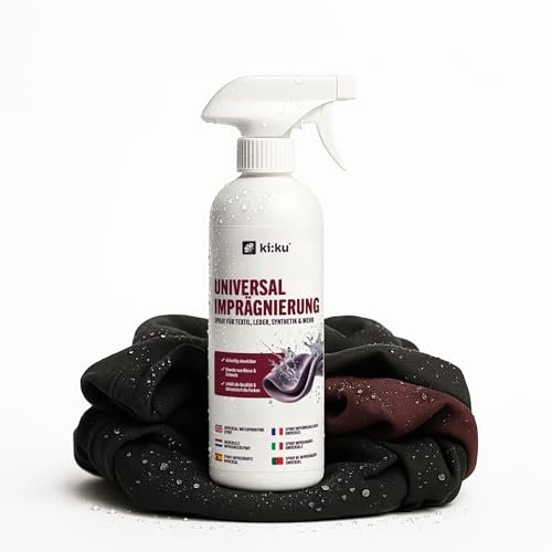 ki:ku® Impermeabilizzazione universale | Spray impermeabilizzante per tessuti, pelle, lana, sintetico UVM. | contro sporco e umidità | impermeabile, traspirante | per scarpe, vestiti, tende, attività