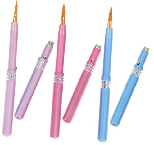 GANAZONO 6 Stück Teleskop Lippenpinsel Metallgehäuse Einziehbar Make up Pinsel Für Lippenstift Reisefreundlich Kompakt