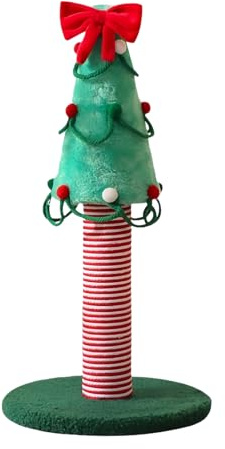 Geavonyg Torre De Escalada para Mascotas Árbol Navidad Resistente A Los Arañazos Espacioso Forma del Árbol Navidad Tema Poste Rascador para Gatos