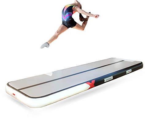 YouAre Master Sport Series AirTrack-Matte, 15 cm, 3 m, aufblasbare Tumbling-Matte mit Luftpumpe für Heimtraining, Fitnessstudio und Spaß (Schwarz, 3 m)
