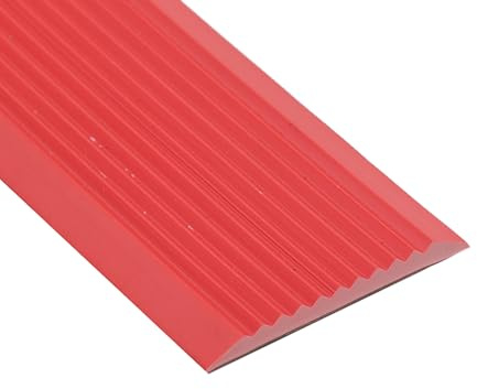 CVFOMBN Treppenkantenprofil Selbstklebend Winkelprofil Breite Vinyl-Anti-Rutsch-Treppenkante Elastischer Profil Kantenschutz-Formleiste Für Den Außen Und Innenbereich,Rot,5cm×10m