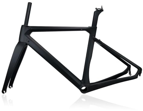 700C Landsvägscykelram 46/48/50/52/54cm Kolfiber Cykelram Fälgbroms Cykelramsats F100/R130mm QR BB86mm Med Gaffel(48cm)