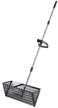 Rastrillo para Pulgas de Arena Rastrillo tamizador de Arena, Pala Malla Playa, Mango Largo ergonómico Mano Desmontable(Black)