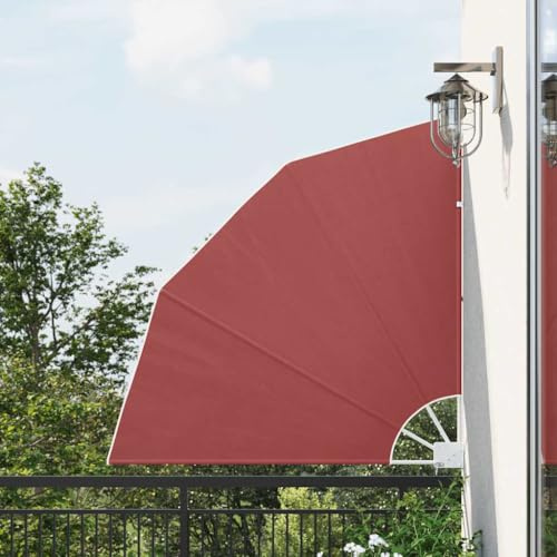 Tenda da sole pieghevole per terrazzo, colore grigio, 210 x 210 cm, protezione pieghevole dal vento per balconi e terrazze, ventaglio da balcone pieghevole con pratica struttura pieghevole e