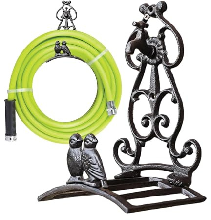 Lunaobrik Schlauchhalter - Eisen-Vogel-Design-Aufroller - Wandhalterung Für Den Gartenschlauch, Für Den Außenbereich Und Hof Terrasse Deck Und Haus