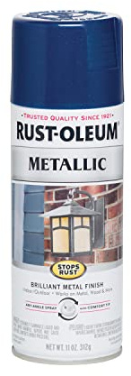 Rust-Oleum 7251830 Stops Rust Metallic Spray Paint, 11 oz, Cobalt Blue