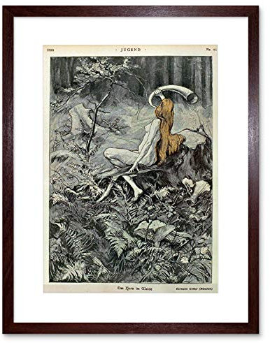 Wee Blue Coo ADVERT CULTURAL MAGAZINE COVER JUGEND HORN FRAMED ART PRINT MOUNT B12X5027