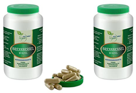 VITA IDEAL Vegan® BRENNNESSEL - Wurzel 2x 360 KAPSELN - Urtica dioica - Brennessel - Tagesportion 650mg BRENNNESSELWURZEL reines Pulver. Natürlich, pflanzlich & ohne Zusatzstoffe.