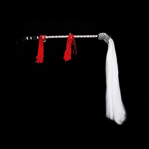 VGEBY Taichi Fuchen Horsetail Whisk, Martial Arts Buddhist Taoist Wooden Handle Horse Tail with Carry Bag Martial Arts Supplies African Whisk Taoist Whisk Fly Whisk