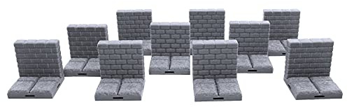 EnderToys Bloqueo de Azulejos de mazmorra Ãƒ¢ââ€š¬ââ‚¬Å“ Azulejos de Borde (10 Piezas), Terrain Scenery Mesa 28 mm Miniaturas Juego de rol, 3D Impreso pintable