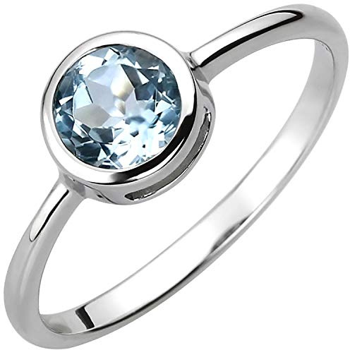 Jobo Damen-Ring aus 925 Sterling Silber mit Blautopas