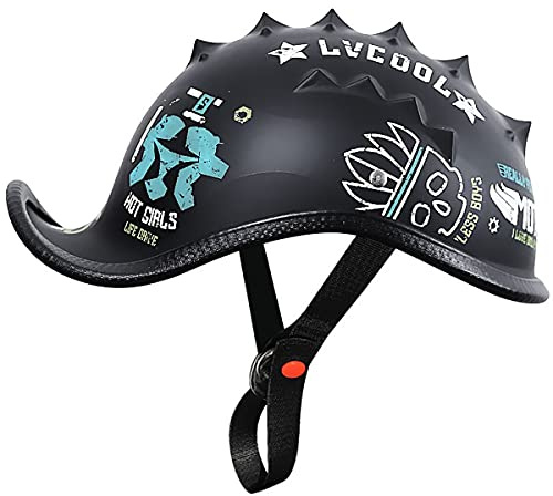 SDFGDFD Mezzo Casco da Moto Mezzo Casco Moto Vintage retrò DOT Omologato Scooter Motociclista Elmetto Protettivo Classic Unisex Adulto Casco Moto Vintage Mezzo