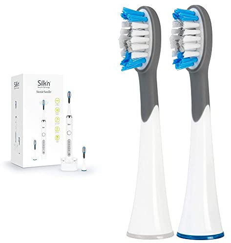 Silk'n SonicSmile - Elektrische Zahnbürste für Saubere & Weiße Zähne - 31.000 Vibrationen p.m. - 2 Ersatzbürstenköpfe & SonicSmile Aufsteckbürsten – Ersatzbürsten- weiß - 2 Stück