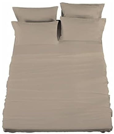 Raymond Waites 4 Piece Sheet Set, Cotton Rich, 400-Thread Count, Beige, Queen Sheet Set, Beige