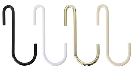 Natural Goods Berlin Design Kleiderhaken GARD FLAT S-Form für 30mm Kleiderstange oder Hakenleiste aus Metall für Garderobe, Küche, Bad, Büro, Garage, Stahlhalter hängend rostfrei stabil (9, Gold)