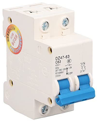 220V DC Leitungsschutzschalter 63A 2P 35mm Hutschiene Überlastschutz Luftschalter Sicherungsautomat für Wohnbeleuchtung Verteilerleitungen Solar PV Anlage