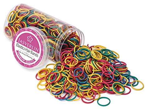 JASVERLIN Lot de 1000 élastiques de 3/4 - Pour cheveux de bébé - Pour queue de cheval - Pour femmes et filles