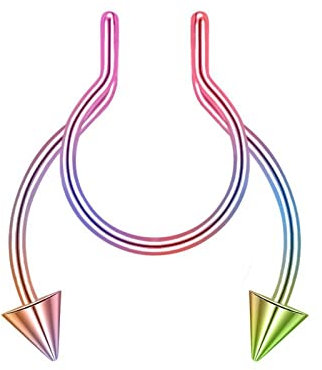 KnSam 1.2mm Nasenring Dünn, U und Kegel Bunt Piercing Stud für Frauen in Edelstahl, Lippen Ohr Nasen Piercing, 1er