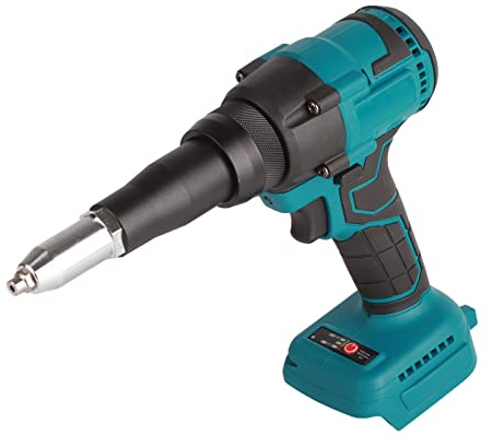 Electric Rivet Gun Kit, 18V Cordless Rivet Tool with LED Auto Feed, 3.2–4.8mm Rivet Nut Driver for DIY Repair Maintenance Automotive Metalworking