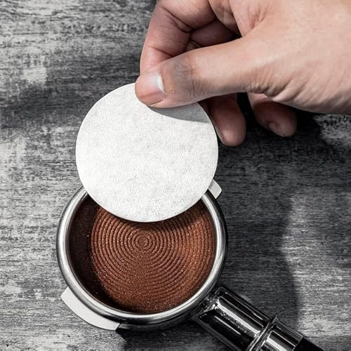 Espresso Papierfilter 58.5mm for Siebträger 58mm, 500 Stück Ungebleichter Rund Kaffee Filterpapier Puck Sieb Siebträger kaffee filter Papier weiß