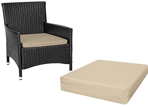 A ATH COLLECTION Waterproof Patio Chair Cushion Seat Pads Rattan Furniture | Water Resistant Patio Padding | Comfy & Lightweight Garden Furniture Cushions Pad, ALL-PURPOSE Use (18x18x4, Cream)