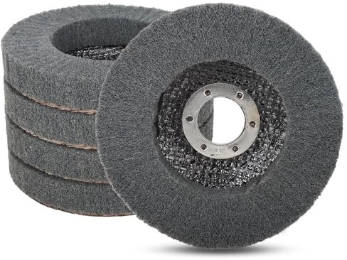 Baisiky 5Pcs 4.5 x 7/8 Nylon Fiber Flap Disc Polishing Grinding Wheel,Scouring pad Buffing Wheel for Angle Grinder, Polishing Tools (Grit 800)