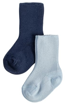 CALZITALY PACK 2, 4, 6 Paia Calzini Neonato, Calze Bambini, Calzini Cotone Bimbi Calzini Primi Giorni | da 0 a 12 mesi | Made in Italy (6-12 Mesi, 2 Paia: Cielo+Marine)