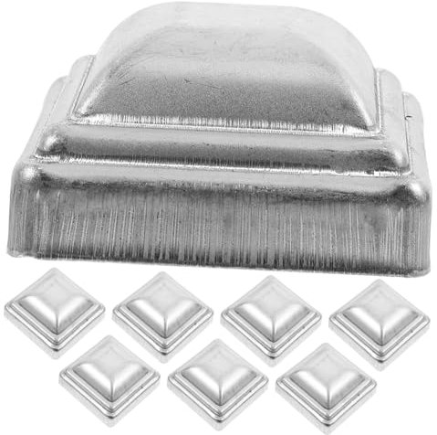 Hemobllo 20pcs Metal Square Fence Post Caps 5x5cm Protective Covers for Railing Columns Traffic Isolation Fence Silver