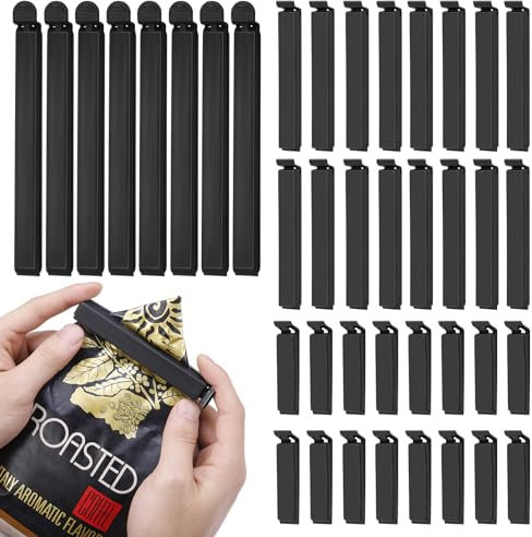 Jostift 40 Stück Verschlussclips, 6/11/16cm Verschlussklammern Tütenclips Kunststoff Verschlussclips für Beutel Lebensmittel Clips Gefrierbeutel Clips Dichtungsclip für Kaffee Süßigkeiten Kekse