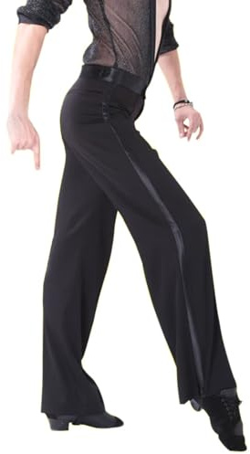ZUCKY Men's Latin Dance Pants Modern Square Dance Trousers Perfect for Jazz Rumba Tango Salsa (US, Waist, 34, Regular, Black)