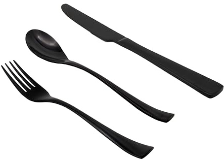 RISON-Titanium Set di Posate in Titanio da 3 Pezzi, Set di Coltelli, Cucchiai, Forchette Moderno con Lucidatura a Specchio Leggere per Casa/Cucina/Festa/Ristorante, Lavabile in Lavastoviglie