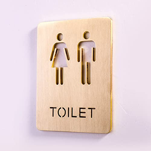 SnamicE Toilettenschild, Toilettentürschilder aus Messing, Badezimmerschild für Herren und Damen, Badezimmertürschild/Plakat (B) (B) (B)