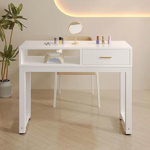 Station de Table À Ongles Manucure en Bois,Bureau Professionnel Simple Moderne d'art D'ongle de Station Thermale de Salon avec des Tiroirs de Stockage, pour La Maison/Salon de Manucure
