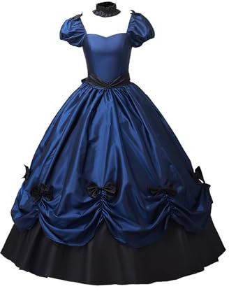 Halloween Kleid Damen Viktorianisches Kleid für Frauen langes Partykleid Damen Rokoko Maskerade Ballkleid